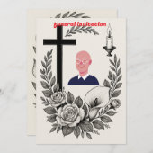 Invitation funéraire religieuse (Devant / Derrière)