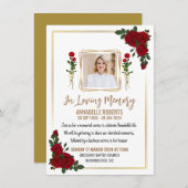 Invitation funéraire - Roses Rouges Aux Frontières (Devant / Derrière)