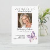 Invitation funéraire simple papillon (Debout devant)