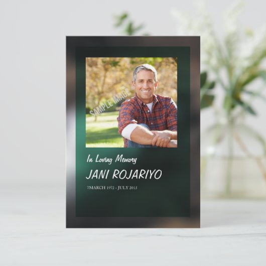 Invitation Funeral Order of Service Card Template (Debout devant)