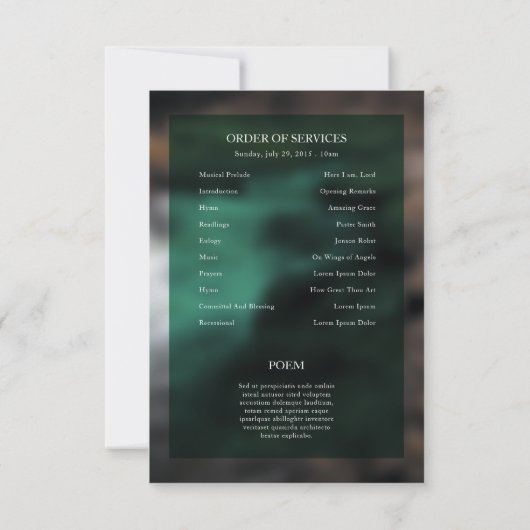 Invitation Funeral Order of Service Card Template (Dos)