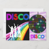 Invitation Funky 80's Theme Disco Anniversaire (Devant)