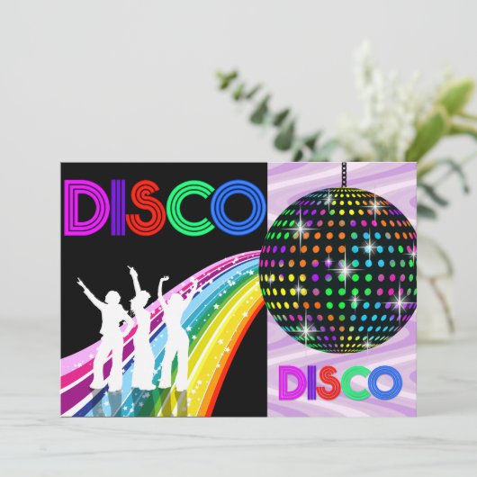 Invitation Funky 80's Theme Disco Anniversaire (Debout devant)