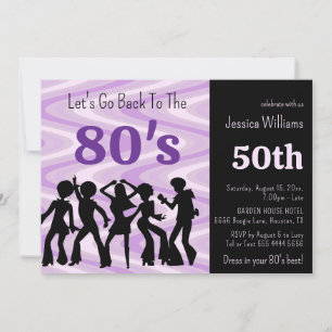 Invitation Funky 80's Theme Disco Anniversaire