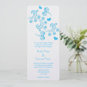 Invitation Funky Aqua Blue Butterfly ou Bumble Bee Mariage (Debout devant)