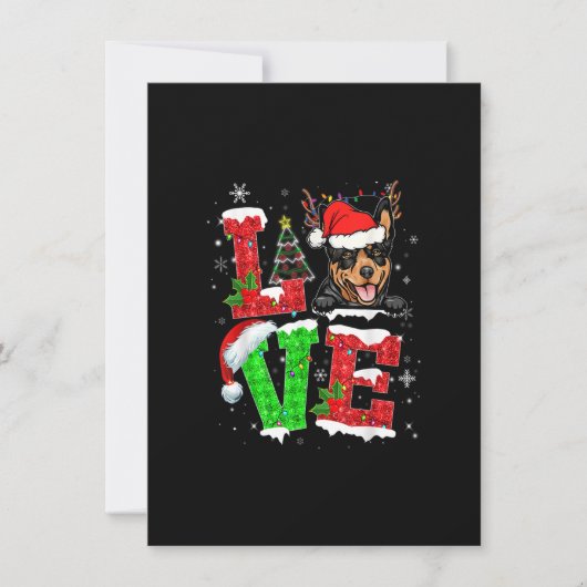 Invitation Funky Australian Kelpie Chien Tree Christmas Light (Devant)