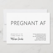 Invitation Funky Baby shower Pregnant AF (Devant)