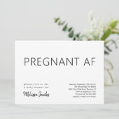 Invitation Funky Baby shower Pregnant AF (Debout devant)