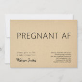 Invitation Funky Baby shower Pregnant AF (Devant)