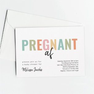 Invitation Funky Baby shower Pregnant AF