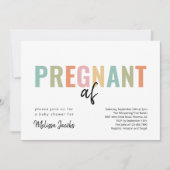 Invitation Funky Baby shower Pregnant AF (Devant)