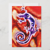 Invitation Funky bleu violet orange Lizard Gecko Sud-Ouest (Dos)