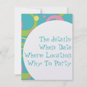 Invitation Funky Blue Circles (Dos)