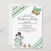 Invitation Funky Blue Corporate Office Christmas Party (Devant)