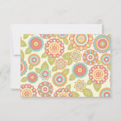 Invitation Funky Boho Retro Flowers Mariage (Dos)