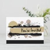 Invitation Funky Bold Grunge Splatter Anniversaire Party (aqu (Debout devant)