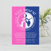 Invitation Funky clubber bleu rose se rendre à la fête rétro (Debout devant)