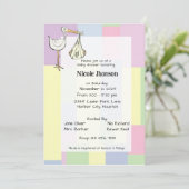 Invitation Funky Cubism StarkDelivery Handwritten Baby Shower (Debout devant)