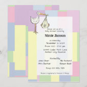 Invitation Funky Cubism StarkDelivery Handwritten Baby Shower (Devant / Derrière)