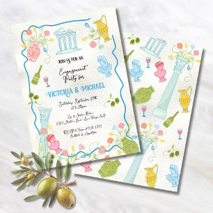 Invitation Funky Drake Italian Greek Mediterraneann Party