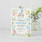 Invitation Funky Draky Groom de mariée italienne sur Mariage  (Debout devant)