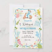 Invitation Funky Draky Groom de mariée italienne sur Mariage  (Devant)