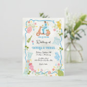 Invitation Funky Draky Groom de mariée italienne sur Mariage  (Debout devant)