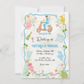 Invitation Funky Draky Groom de mariée italienne sur Mariage  (Devant)
