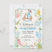 Invitation Funky Draky Groom de mariée italienne sur Mariage  (Devant)