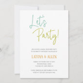 Invitation Funky Faisons la réception Décontractée Elopement (Devant)