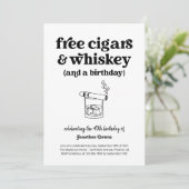 Invitation Funky Free Cigars & Whiskey Mens fête d'anniversai (Debout devant)