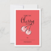 Invitation Funky Fruit Pun Cherry Classroom Valentine Card (Devant)