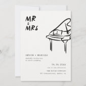 Invitation Funky Fun Retro Mr & Mrs Mariage illustré (Dos)