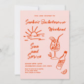 Invitation Funky Hand Drabble Retro Bachelorette Party (Devant)