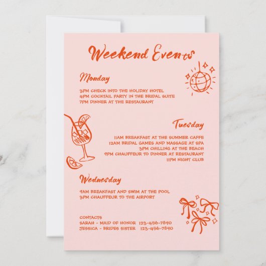 Invitation Funky Hand Drabble Retro Bachelorette Party (Dos)
