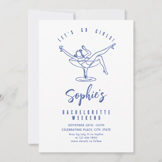 Invitation Funky Hand Drabble Retro Bachelorette Party (Devant)