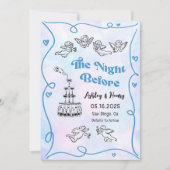 Invitation Funky Hand Drawn La Nuit Avant Le Dîner de Répétit (Devant)