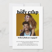 Invitation Funky Holy Crap Engagement Party Photo (Devant)