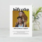 Invitation Funky Holy Crap Engagement Party Photo (Debout devant)