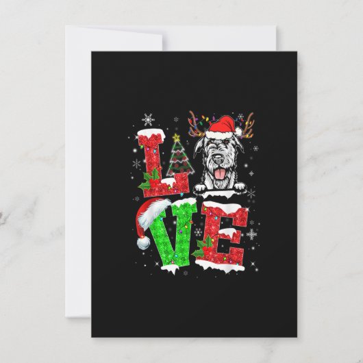 Invitation Funky Irish Wolfhound Dog Tree lumières de Noël Xm (Devant)