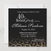 Invitation Funky Leopard Stiletto 40e anniversaire noir rouge (Dos)