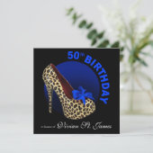 Invitation Funky Leopard Stiletto 50e anniversaire noir (Debout devant)