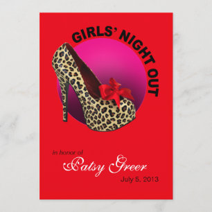 Invitation Funky Leopard Stiletto Girls Night Out