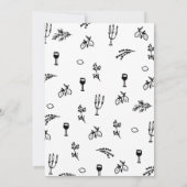 Invitation funky main dessiné whimsical italien mariage (Dos)