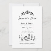 Invitation funky main dessiné whimsical tendance mariage ital (Devant)