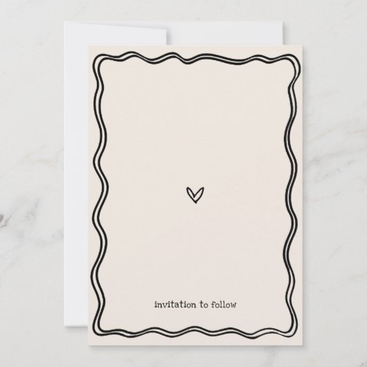 Invitation Funky manuscrit Wavy Border Disco Mariage (Dos)