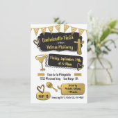Invitation Funky Mexicaine Fiesta Gold Foil Bachelorette Part (Debout devant)