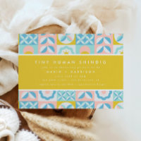 Funky moderne Jaune minuscule Baby shower humain S