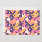 Invitation Funky moderne violet minuscule Baby shower humain  (Dos)