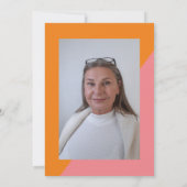 Invitation Funky Orange Rose Retro Célébration de la vie Phot (Dos)